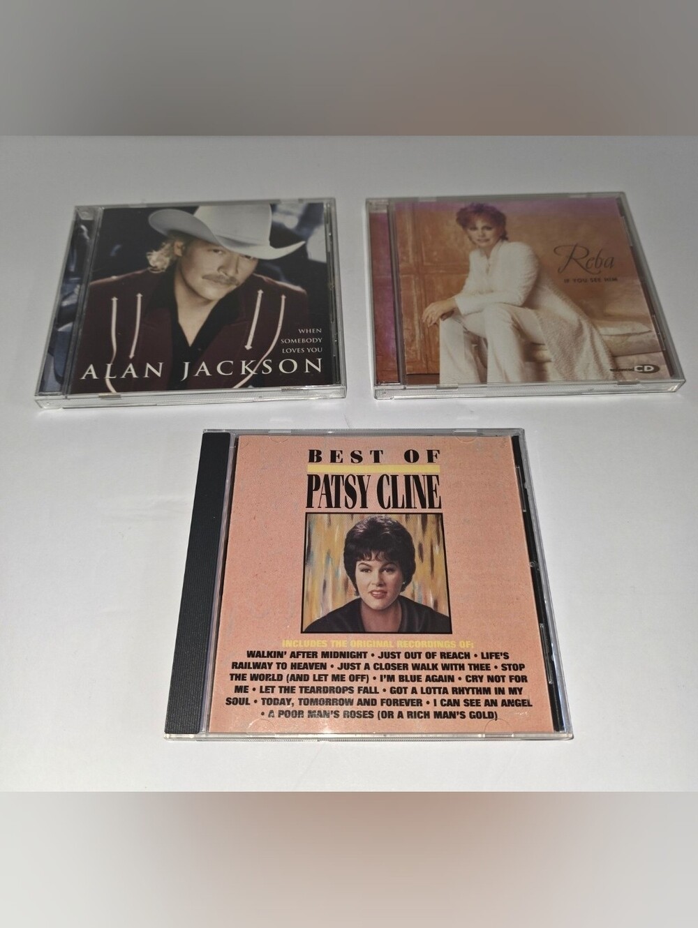 3 Country Music CD's Bundle Reba - Patsy Cline - Alan Jackson. Country Music